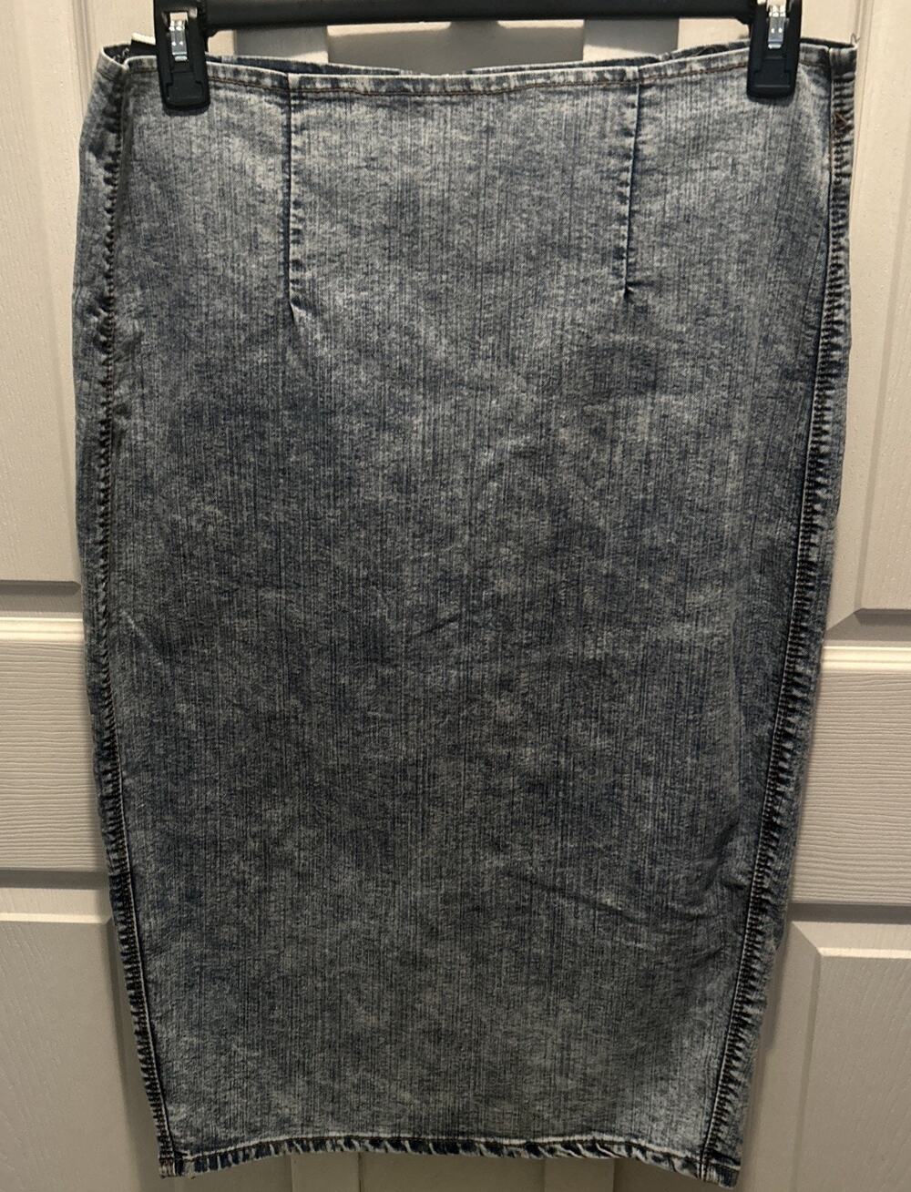 Denim Sizzle Jeans High Waisted Acid Wash Stretch Pencil Skirt Plus Size 18